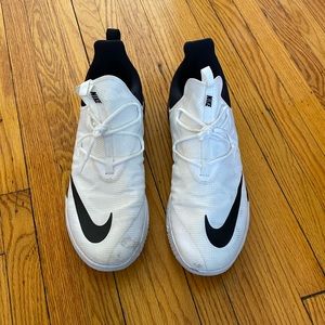 White with black logo